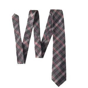 Pronto Uomo Platinum Plaid X Long Necktie Striped Silk Purple Gray Men's Tie NEW